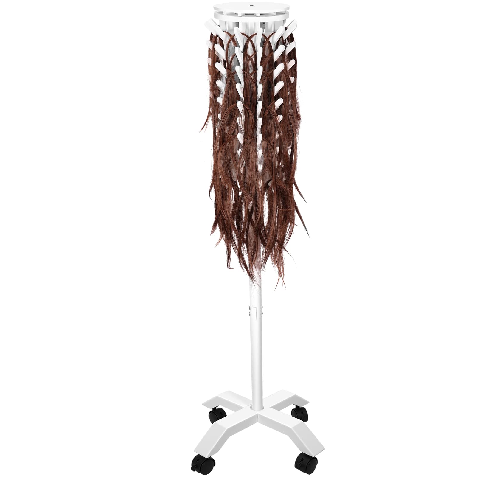 Mentar 280 Pegs Adjustable 2-Sided Braiding Hair Rack with Wheels Rebrilliant